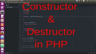 Constructor and Destructor in PHP Object Oriented Programming