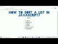 How to sort a list in Javascript Html Css and Javascript