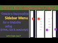 How to Create an Expandable Sidebar Menu HTML CSS JavaScript Tutorial Step-by-Step