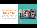 Getting Started Episode 2 Variables and Input in Python