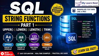 Learn SQL String Functions Part 1 UPPER LOWER LENGTH TRIM SQL for Beginners
