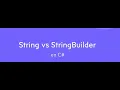Differences between String and StringBuilder in C Net C NET Tutorial Mr Zaheer