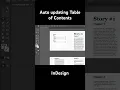 Auto updating Table of Contents in InDesign