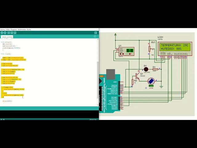 ISIS Proteus (Control de Temperatura) P.4: El código en Arduino