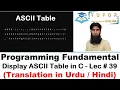 How to Display FULL ASCII Table C Language LECTURE - 39