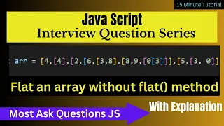 Flat an Array with and without flat method in javascript Array nesting solution in Hindi