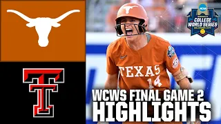 Texas Tech vs Texas Women s College World Series Game 2 Highlights ESPN College Softball