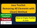 Java TreeSet Removing All Elements with Clear Method