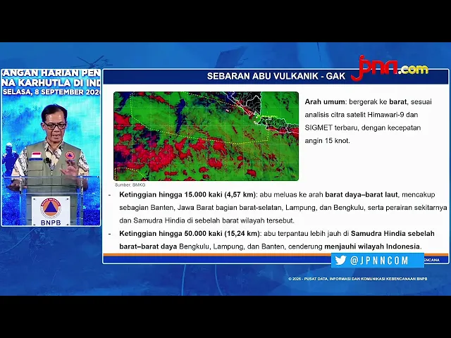 BNPB: Abu Vulkanik Anak Krakatau Mengarah ke Laut Hindia, Lampung-DKI Jakarta Mulai Kondusif - JPNN.com