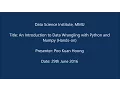An Introduction to Data Wrangling with Python and Numpy Hands-on