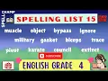 English Grade 4 Spelling List 15