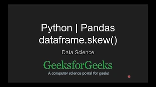 Python Pandas dataframe skew GeeksforGeeks