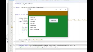 Java Swing Remove item in jList using Button