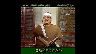 ودانية عليهم ظلالها وذللت قطوفها تذليلا  الشيخ إبراهيم الشعشاعي رحمه الله  سورة الإنسان دندنها