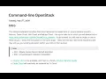OpenStack command line in action VMs in minutes