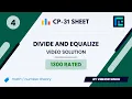 Divide and Equalize Solution 1300 Rated TLE CP-31 Sheet Best Codeforces Problems