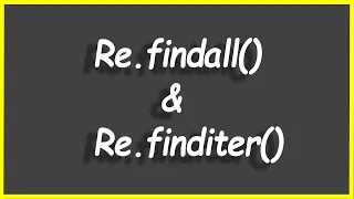 Python Programs Re findall Re finditer