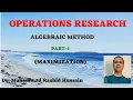 Linear programming Problem LPP using Algebraic method part-1 by Dr Mohammad Rashid Hussain