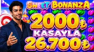 SWEET BONANZA KÜÇÜK KASA | 2000₺ KASAYLA 26.700₺ | SLOT OYUNLARI | SLOT TAKTİK #sweet #slot #casino