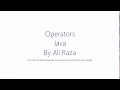 Operators in Java Urdu