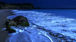 Waves Rolling Ashore Deep Sleeping On A Calm Night - Listen At Low Volume