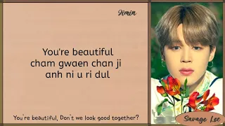 BTS Jimin JK V J Hope BEAUTIFUL Lyrics W Translation 