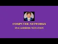 IPv6 ADDRESS NOTATION