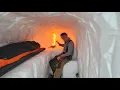 Download Lagu Dugout Shelter Under 10ft (3m) of Snow - Solo Camping in Survival Shelter During Snow Storm