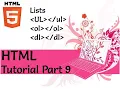 HTML Tutorial Part9 Lists