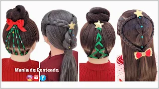 Lindos Penteados de Natal 😍🎄| Beautiful Christmas Hairstyles for Girls 🥰🎄| Peinados para Navidad 🎄💖