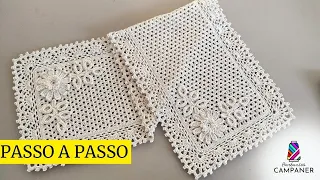 CAMINHO / TRILHO DE MESA EM CROCHÊ FLORATTA | PASSO A PASSO - @CrochetariaOficial