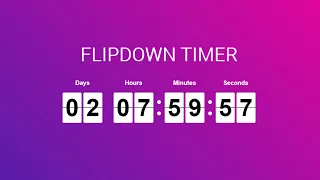 how to create flip countdown clock with javascript and css3 Flipdown js