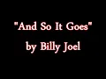 Billy Joel - And So It Goes