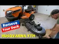 How to remove mower deck off a Husqvarna YTH lawn mower EASY