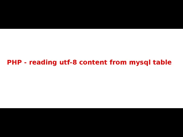 Download MP3 Reading utf 8 content from mysql table