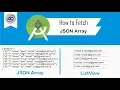 How to Parse JSON Array in Android Studio JSONArray Android Coding