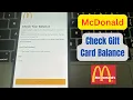 How To Check McDonalds Arch Gift Card Balance