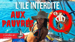 On FUIT les ORAGES à l’ile des MILLIARDAIRES :  VOILIER coraille