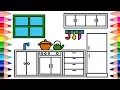 draw kitchen coloring pages kitchen coloring learn colors kitchen Layout Coloring Book