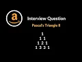 Pascal s Triangle II Amazon Interview Question Dynamic Programming LeetCode 119 C