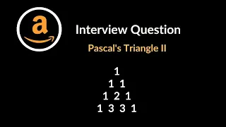 Pascal s Triangle II Amazon Interview Question Dynamic Programming LeetCode 119 C