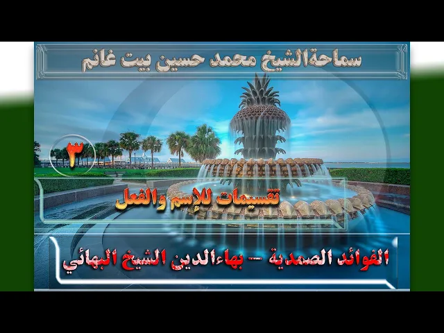 3    تقسیمات للإسم والفعل - الأستاذ: سماحةالشیخ محمد حسین بیت غانم