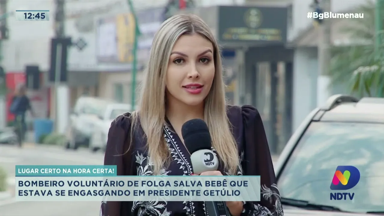 Presidente Getúlio: bombeiro voluntário de folga salva bebê que estava se engasgando