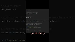 Python trick that uses the bisect module for efficient element insertion into sorted lists