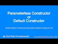 Default Constructor C Parameterless Constructor C Instance Constructor in C