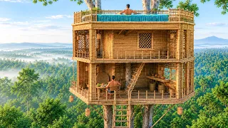 I Built a 3-Story Luxury Bamboo Treehouse With a Rooftop Pool Next | Real Life Build