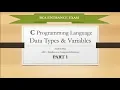 BCA Entrance Exam C Programming Fundamentals Part 1 Data Types Variables