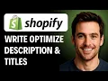 How to Write SEO-Optimized Product Titles and Descriptions 2026 GUIDE