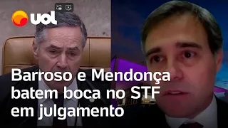 Descriminalização do porte de maconha: Barroso e Mendonça batem boca no STF em julgamento