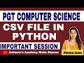 CSV Files In Python Pgt Computer HpSC Screening PGt Computer By Meena Mam
